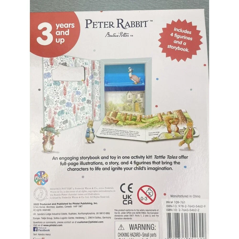 Peter Rabbit Tattle Tales Storybook & 4 play Characters Figurines